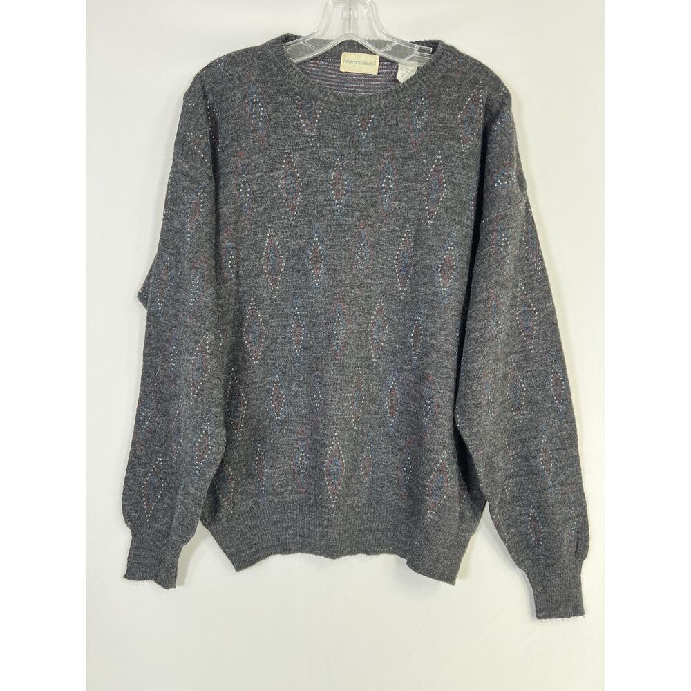 VTG Potomac Collection Sweater‎ Mens L 90s Y2K Wool Blend Holiday Grandpa Italy